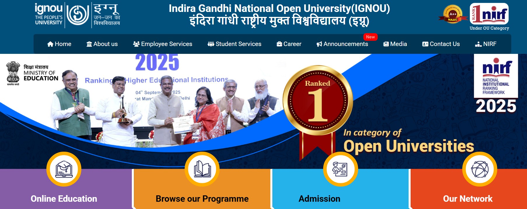 Indira Gandhi National Open University (IGNOU)Admission
