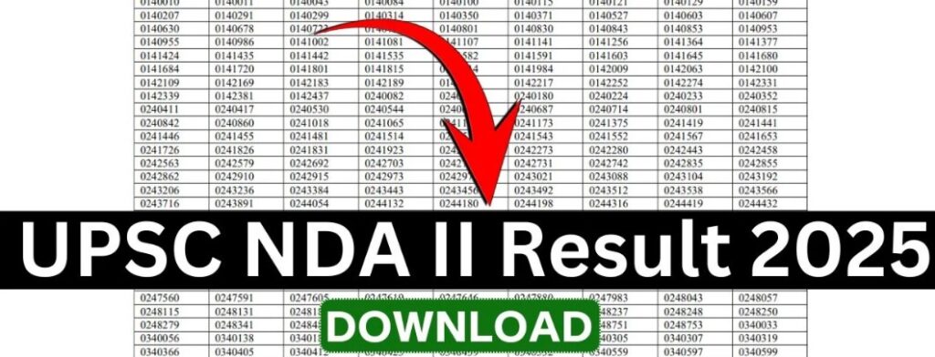 UPSC NDA & NA (II) Result 2025 Declared
